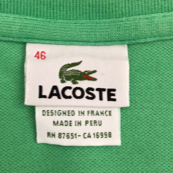 Green Lacoste Stretch Cotton Piqué Polo - Picture 3 of 3
